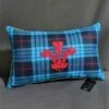 Welsh Tartan Cushion With Prince Of Wales Feathers Blue 1 Welsh Tartan Cushion With Prince Of Wales Feathers Blue -GIFTS WITH HEART Sales welsh tartan feathers cushion