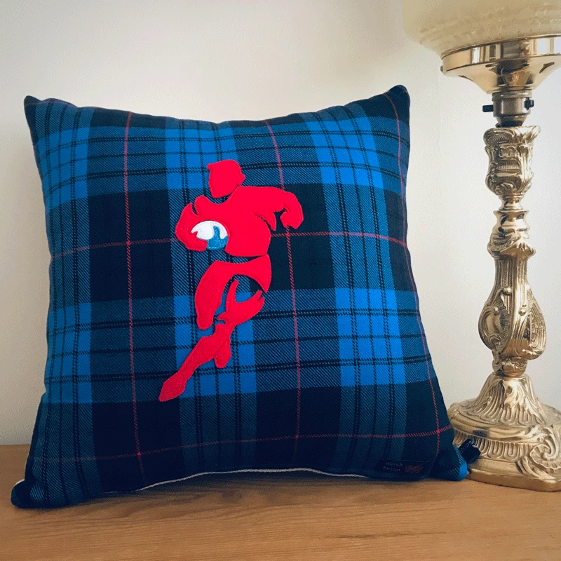 Welsh Tartan Cushion Rugby 3 Welsh Tartan Cushion Rugby