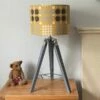 Mustard Yellow Welsh Tapestry Table Tripod Lamp